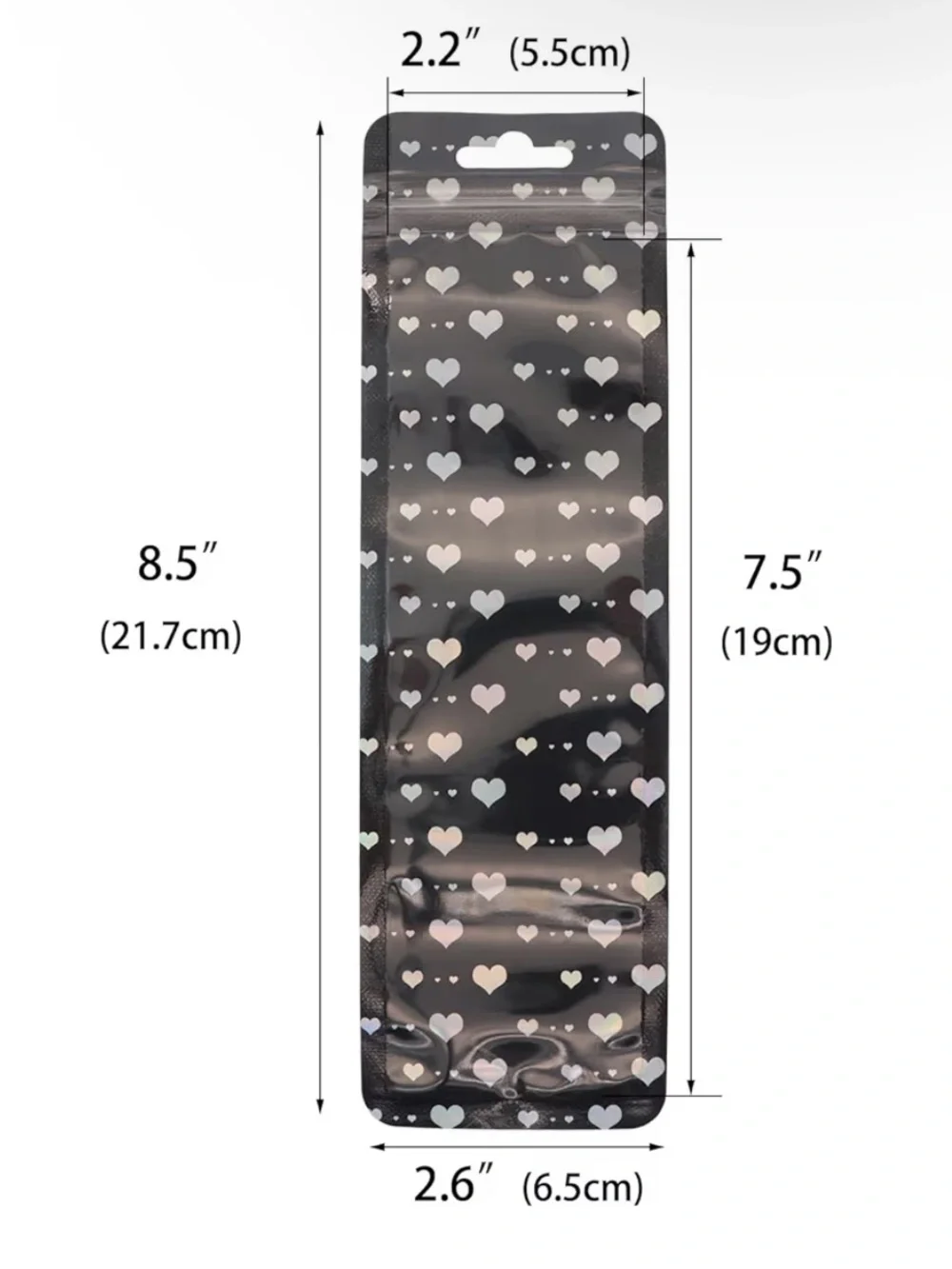 BUY NOW 20 Black w/Hearts Mylar Zip Bags - Multipurpose